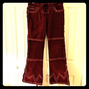 Last chance! Bebe burgundy corduroy flares